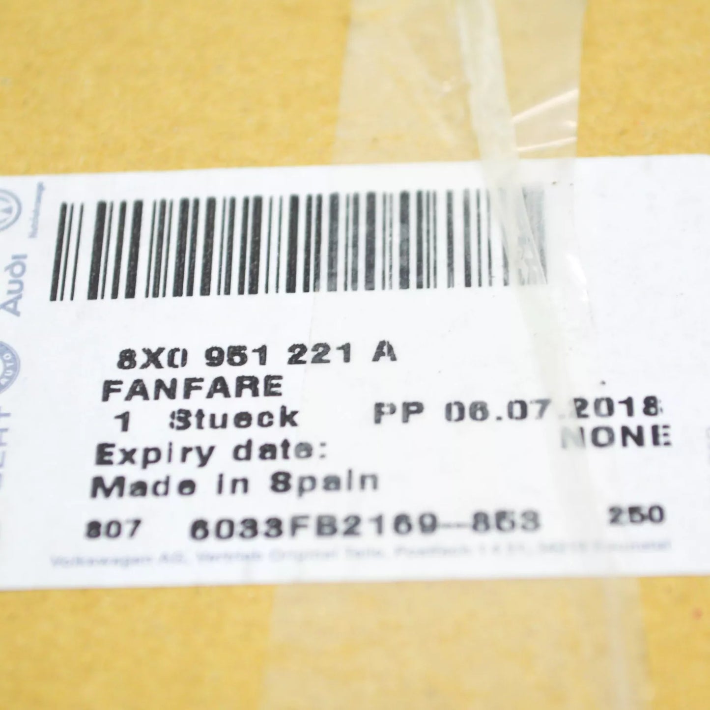 NEW VOLKSWAGEN ID.3 E11 LOW TONE HORN SIGNAL FANFARE 8X0951221A