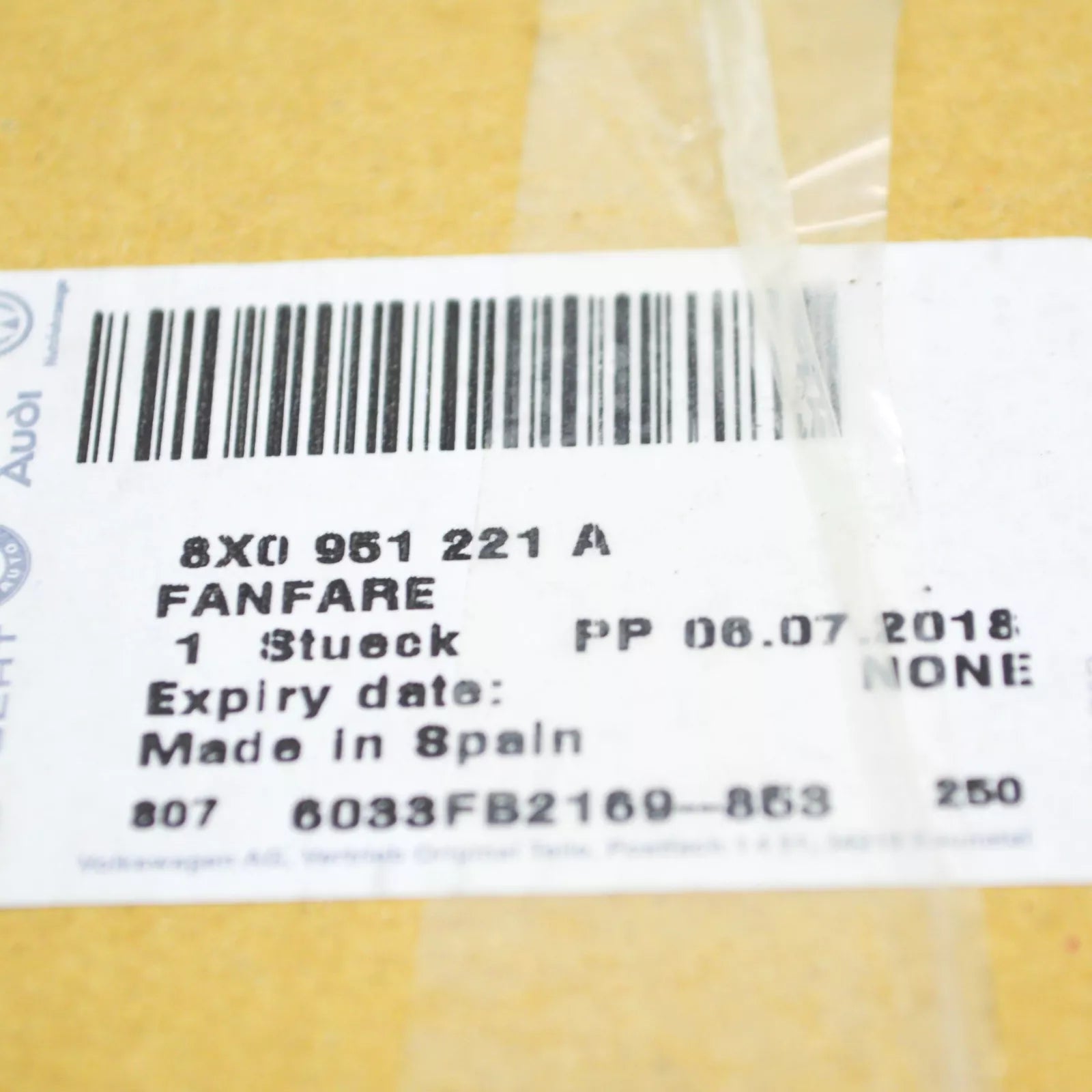 NEW VOLKSWAGEN ID.3 E11 LOW TONE HORN SIGNAL FANFARE 8X0951221A