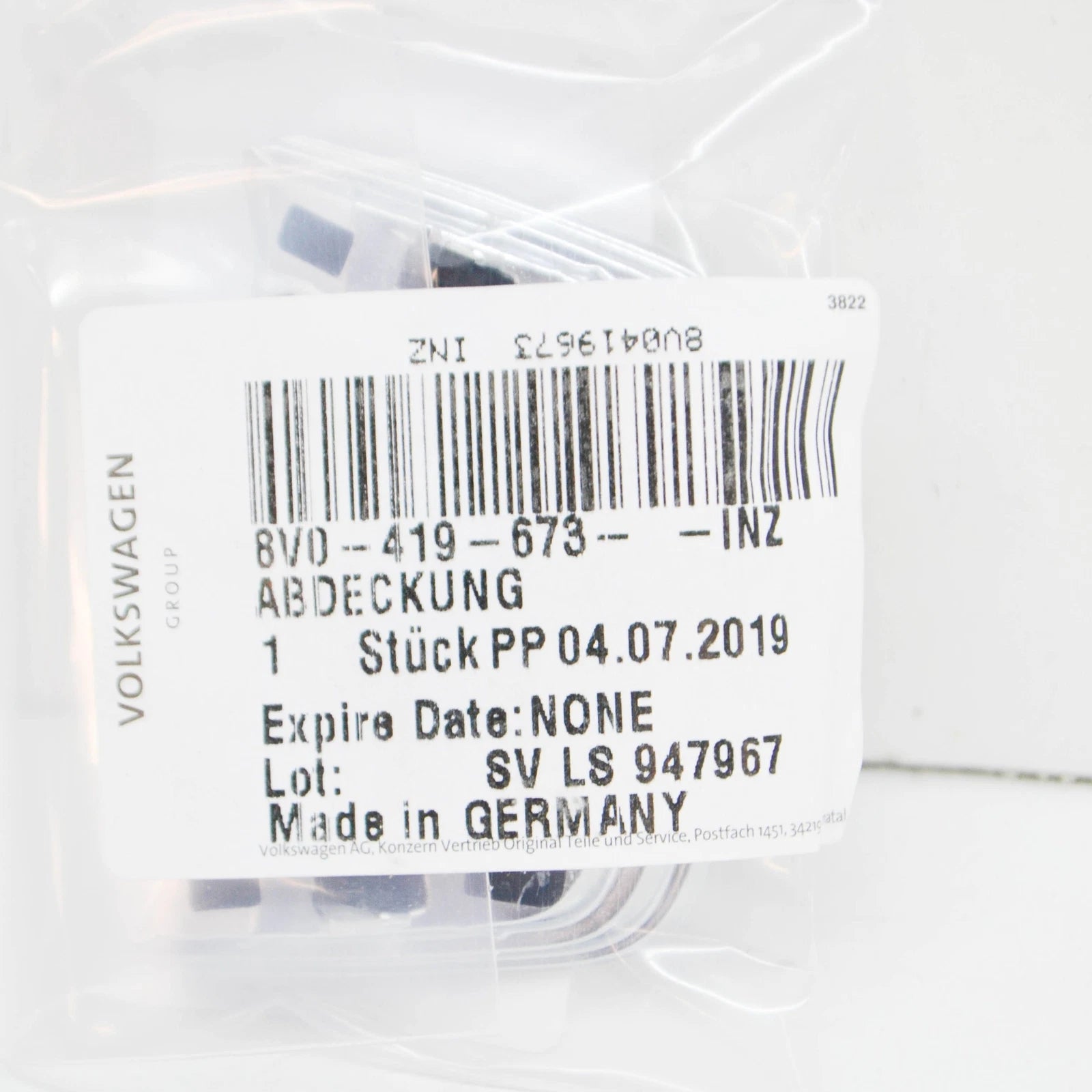 NEW AUDI A3 8V STEERING WHEEL CENTER COVER CAP TRIM 8V0419673INZ