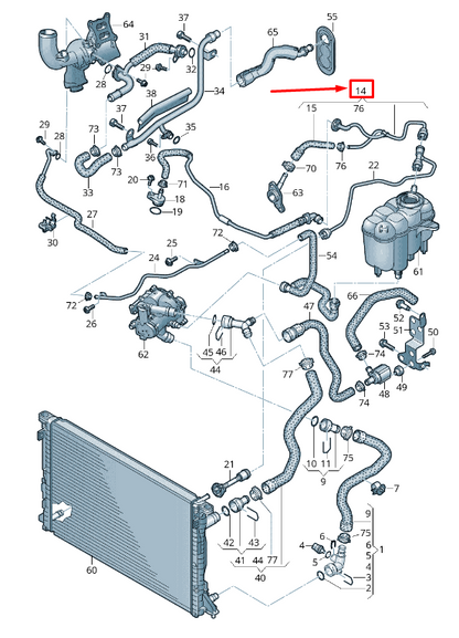 new audi a4 avant b9 engine breather line 8w0121081cc original