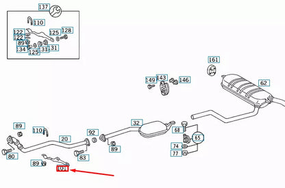 NEW MERCEDES-BENZ E W124 EXHAUST SYSTEM FRONT BRACKET A2014924741 ORIGINAL
