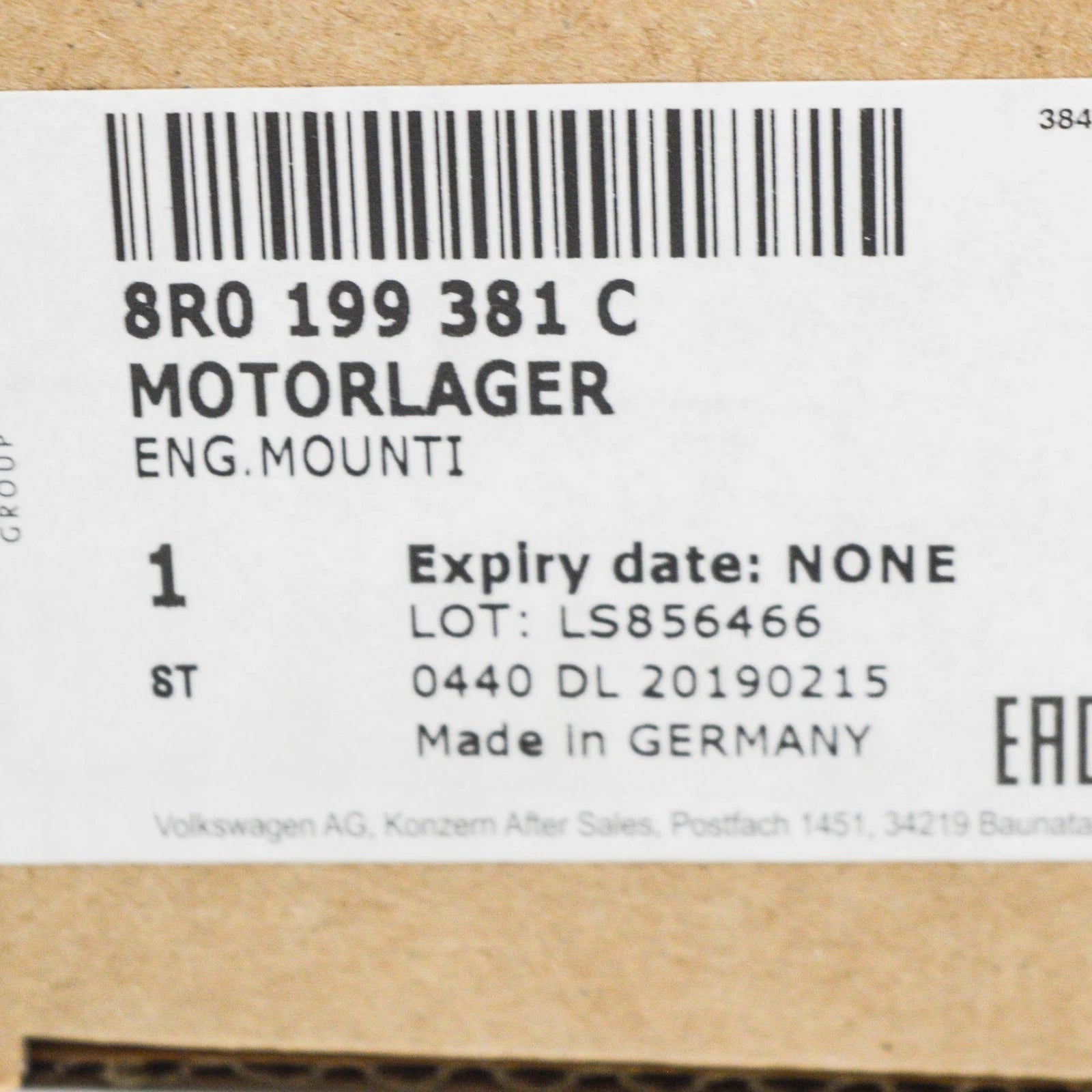 NEW AUDI Q5 8R LEFT ENGINE MOUNT 8R0199381C 2.0 PETROL ORIGINAL