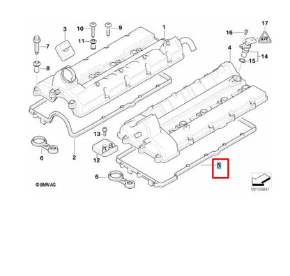 NEW BMW 7 E65 CYLINDER HEAD COVER GASKET 11122248372 ORIGINAL