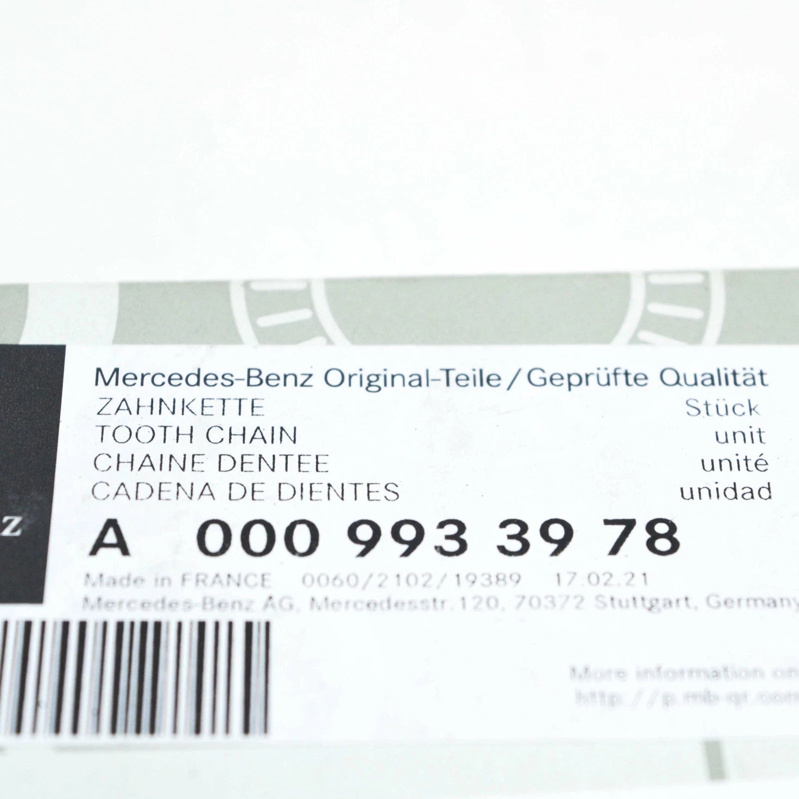NEW MERCEDES-BENZ GLC X253 ENGINE TIMING TOOTHED CHAIN A0009933978 ORIGINAL