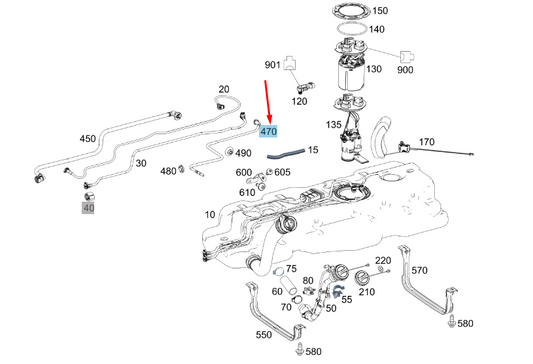 new mercedes-benz vito w447 fuel line a4474760901 original