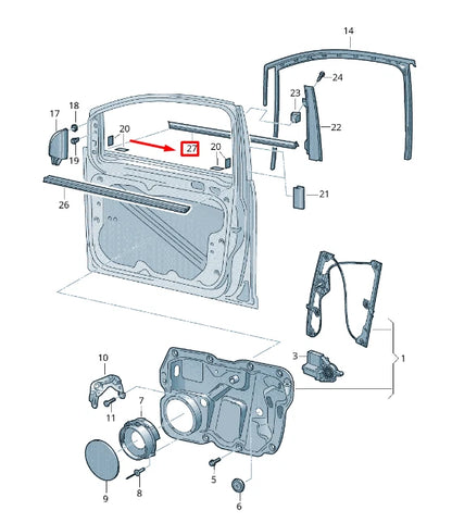 NEW VW TOURAN 1T FRONT RIGHT OUTER WINDOW APERTURE SEAL 1T0837478E5AP ORIGINAL