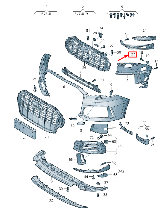 NEW AUDI Q7 4M FRONT RIGHT RADIATOR SUPPORT AIR DUCT 4M0807158E9B9 ORIGINAL