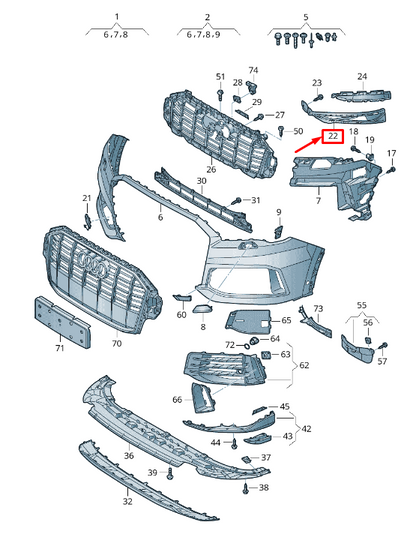 NEW AUDI Q7 4M FRONT RIGHT RADIATOR SUPPORT AIR DUCT 4M0807158E9B9 ORIGINAL