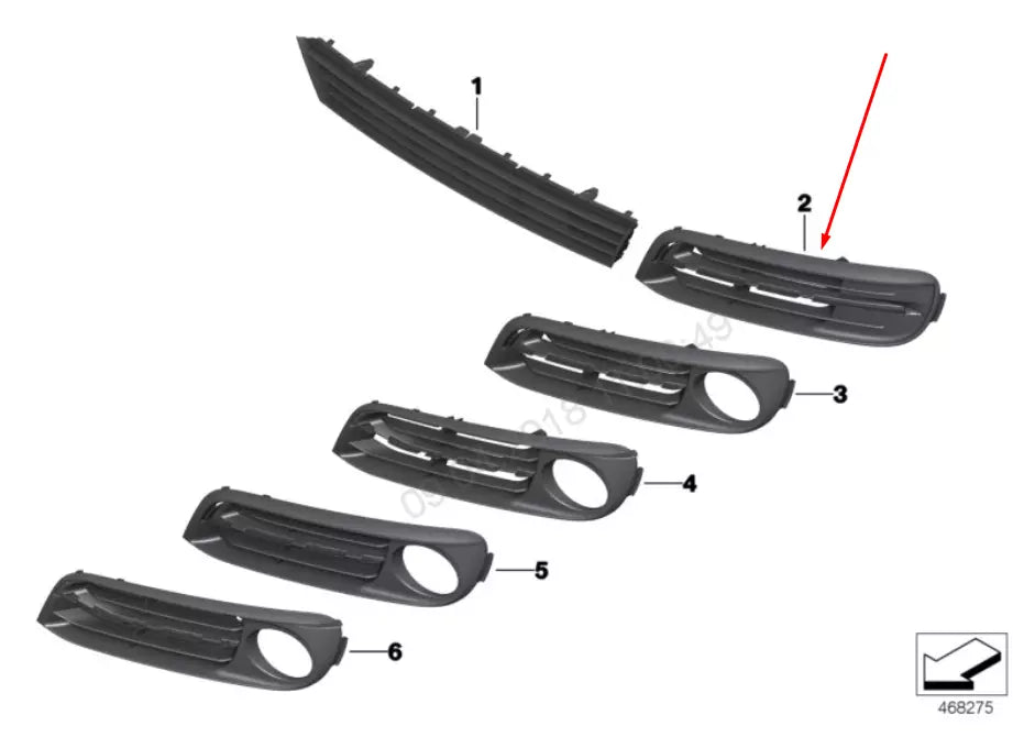 NEW BMW 5 F10 FRONT BUMPER LEFT AIR INTAKE GRILLE 51117331727 2015 ORIGINAL