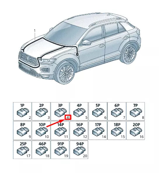 NEW VOLKSWAGEN T-ROC A11 HEATER FLAT CONTACT HOUSING 5Q0972723A
