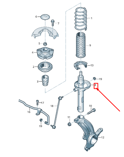 new skoda kamiq front gas shock absorber 2q0413032bg original