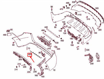 NEW MB GLC X253 REAR BUMPER ELECTRICAL WIRING HARNESS A2535403500