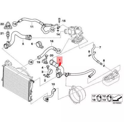 NEW BMW 7 E38 COOLING RETURN PIPE HOSE 740I PETROL 11531711885 ORIGINAL