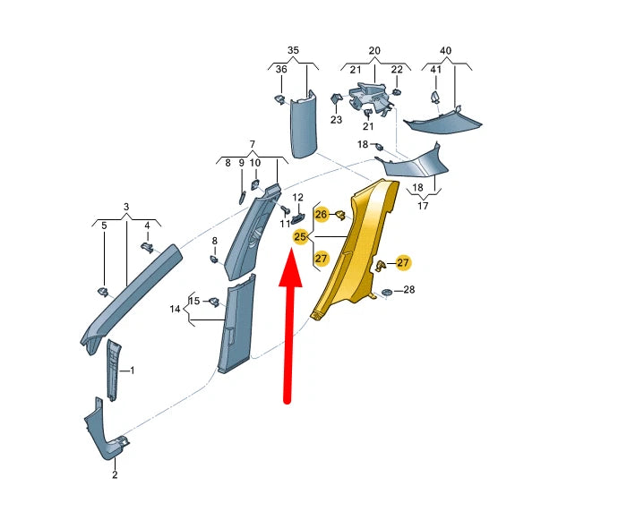 NEW VW ARTEON REAR RIGHT WHEEL ARCH PANEL DOOR ENTRY TRIM 3G8867766KNL ORIGINAL