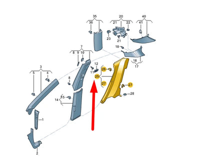 NEW VW ARTEON REAR RIGHT WHEEL ARCH PANEL DOOR ENTRY TRIM 3G8867766KNL ORIGINAL