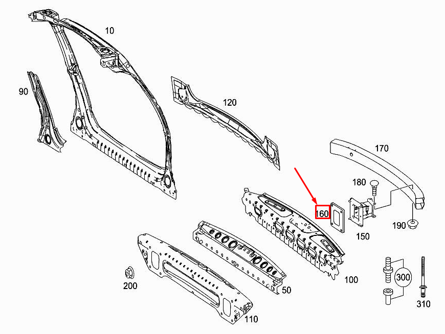 new mercedes-benz ml w166 rear bumper end sealing a1646190098 original