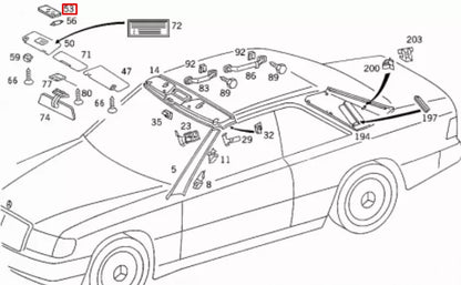 NEW MERCEDES-BENZ SL R129 SUN VISOR INSIDE MIRROR A12981023178F30