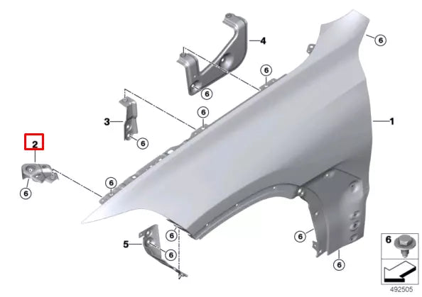 NEW BMW X7 G07 FRONT RIGHT FENDER WING HOLDER 41007497292 ORIGINAL