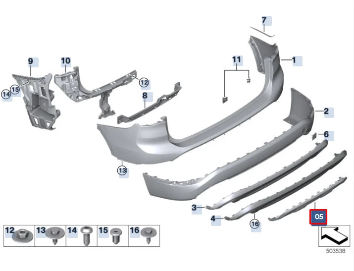 NEW BMW X1 F48 REAR BUMPER UNDERRIDE PROTECTION 51127379982 7379982 ORIGINAL