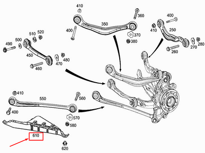 NEW MERCEDES-BENZ S W222 REAR RIGHT THRUST ARM TRIM A2223520291 ORIGINAL