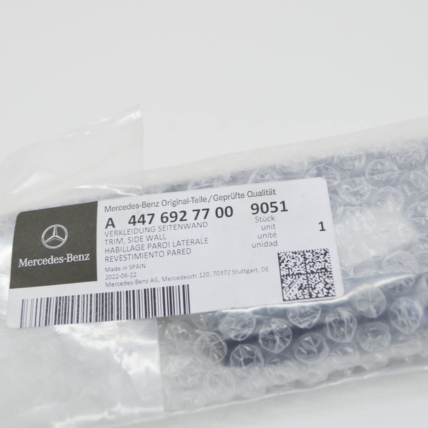 NEW MERCEDES-BENZ VITO W447 REAR INTERIOR SIDE WALL TRIM A44769277009051