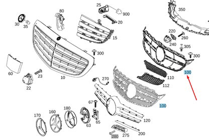 new mercedes-benz c w205 radiator protective grille a2058881300 original
