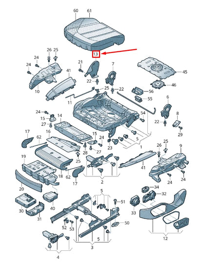 NEW AUDI A8 4H FRONT RIGHT INNER SEAT FRAME TRIM 4H08817946PS