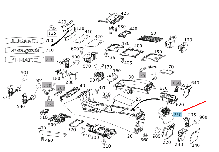 NEW MERCEDES-BENZ E W212 CENTER CONSOLE REAR AIR VENT A21283013547376 ORIGINAL