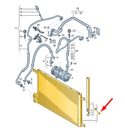 NEW VOLKSWAGEN GOLF MK8 A/C CONDENSER 5WA816411A ORIGINAL