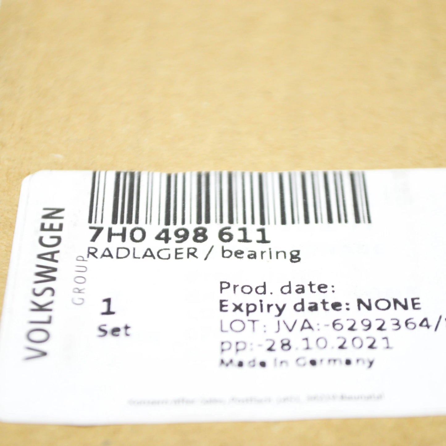 NEW VW TOUAREG 7L FRONT WHEEL BEARING 7H0498611 ORIGINAL