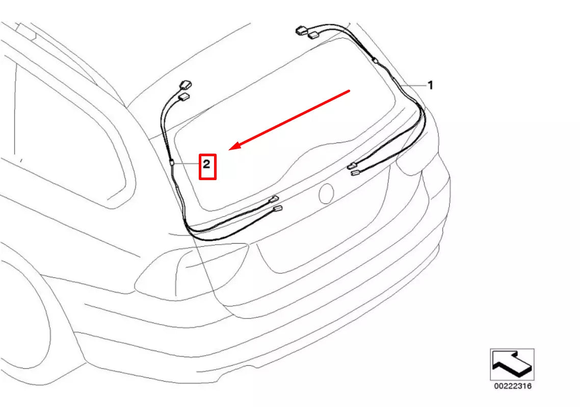 NEW BMW 5 TOURING E61 HATCH WIRING HARNESS 9231821 61119231821 ORIGINAL
