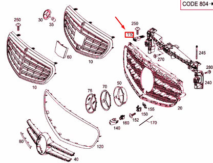 NEW MB E W212 RADIATOR GRILLE COVER CENTER BRACKET A2128855614 ORIGINAL