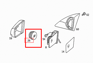 NEW MERCEDES-BENZ C-CLASS W202 LEFT DOOR WING MIRROR MOTOR A2028208342 ORIGINAL