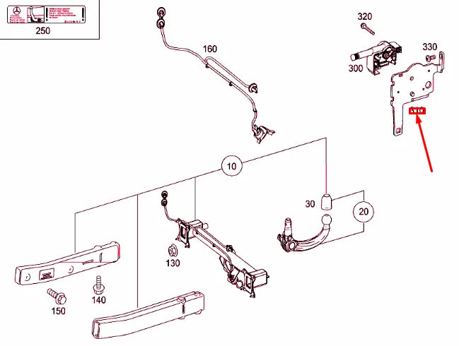 NEW MERCEDES-BENZ ML W164 HITCHING MECHANISM BEAM CONSOLE A1643100458