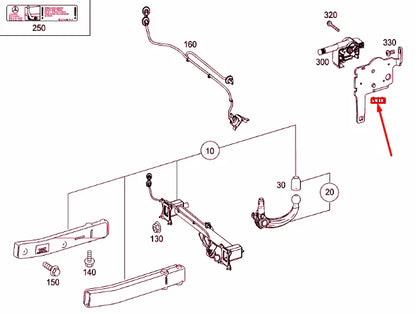 NEW MERCEDES-BENZ ML W164 HITCHING MECHANISM BEAM CONSOLE A1643100458