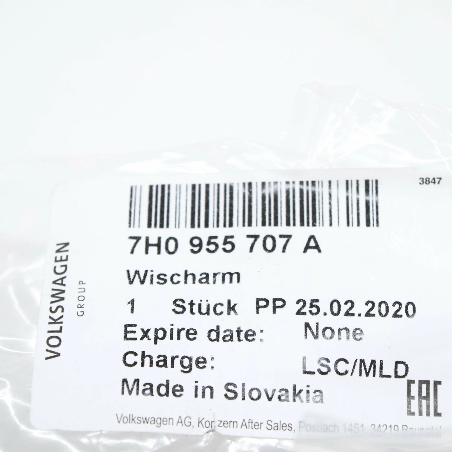 NEW VW MULTIVAN T5 REAR WIPER BLADE ARM 7H0955707A