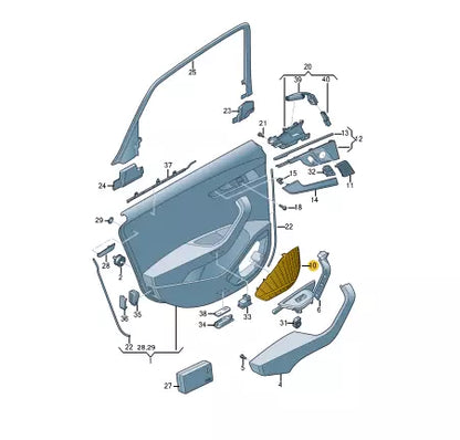NEW AUDI A4 AVANT B9 REAR RIGHT DOOR SPEAKER COVER TRIM 8W0035294B4PK ORIGINAL