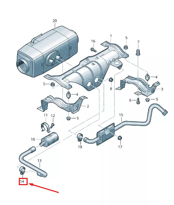NEW VW TRANSPORTER VI T6 AUXILIARY HEATER ABSORBER PIPE CLAMP 7D0819597