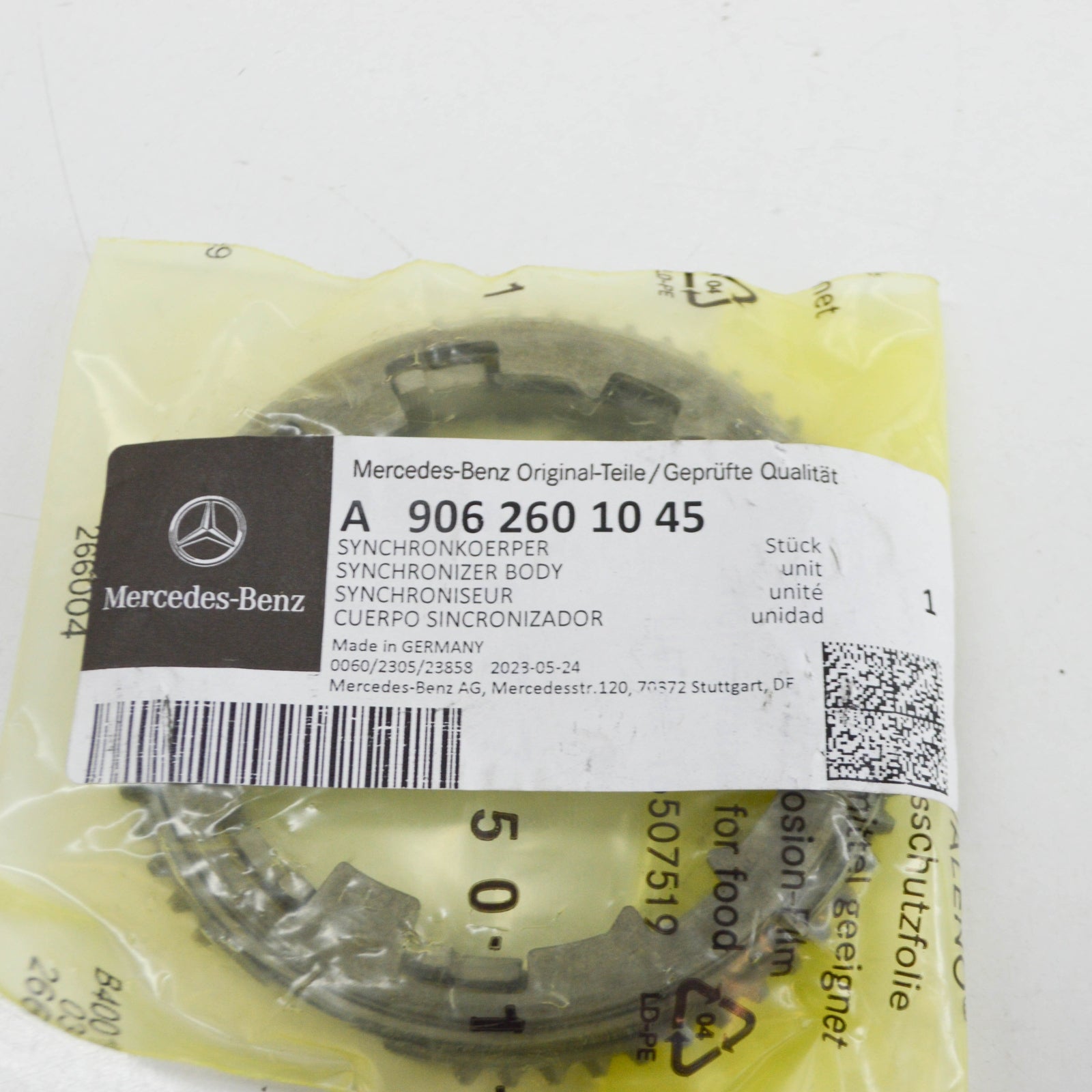 NEW MB SPRINTER 906 TRANSMISSION SHAFT SINCHRONIZER BODY A9062601045 ORIGINAL