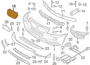 NEW BMW X3 F25 FRONT RADIATOR RIGHT GRILLE CHROME 51117237422 7237422 ORIGINAL