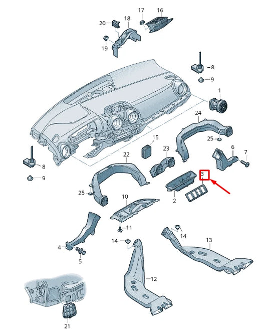NEW AUDI Q2 GA HVAC DUCT ADAPTER 8S0819081