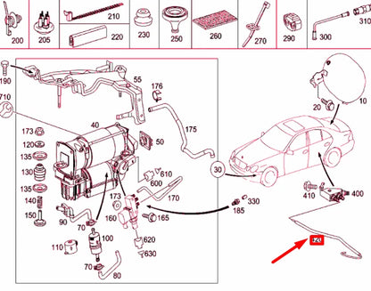 NEW MERCEDES-BENZ E W211 REAR AXLE RIGHT DISTRIBUTOR LINE A2113200953