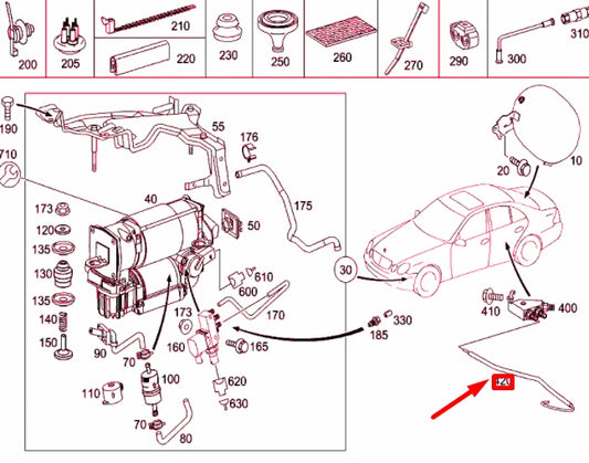 NEW MERCEDES-BENZ E W211 REAR AXLE RIGHT DISTRIBUTOR LINE A2113200953