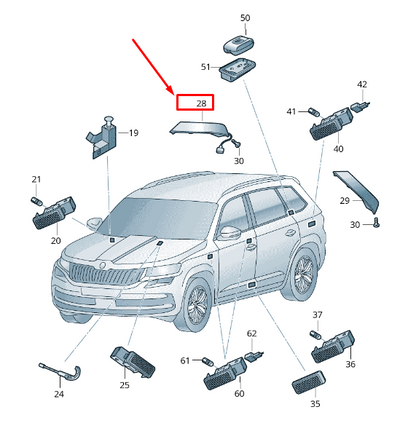 new skoda karoq nu rear left bumper reflector 57a945701 original