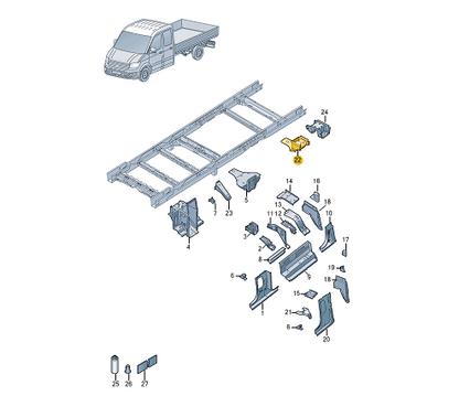 new volkswagen crafter sz rear junction plate 2na801373b original