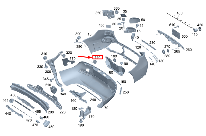 new mercedes-benz eqc rear bumper tow eye cover a2938853000 original