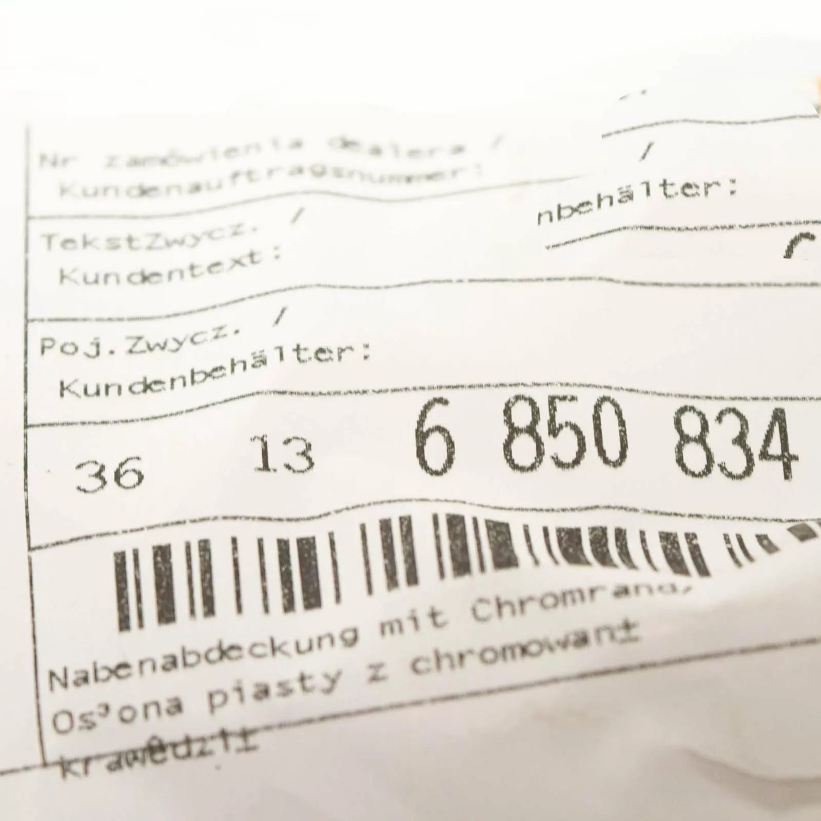 NEW BMW 2 F45 F46 F48 F39 WHEEL CENTER CAP WITH CHROME 6850834 36136850834