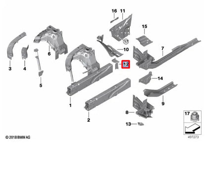 NEW BMW 3 G20 LEFT ENGINE CARRIER BRACKET 41007481041 ORIGINAL