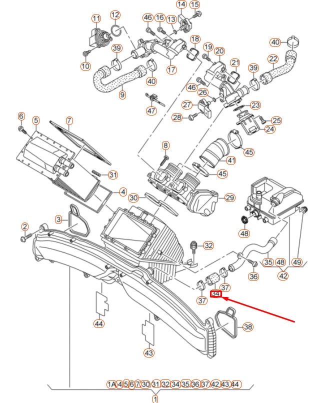 NEW AUDI A6 C7 VENT HOSE 079103237A ORIGINAL