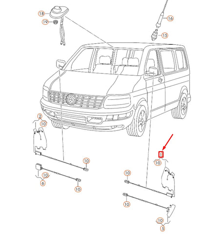 NEW VW TRANSPORTER T5 AERIAL MODULE 'AM/FM1' 7H0035532